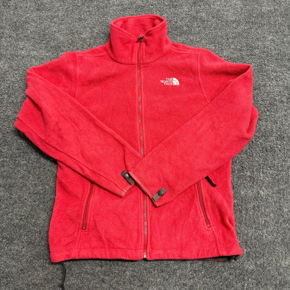 The North Face Fleece Jacket Womens Size M Red Polartec Full Zip Outdoor Warm